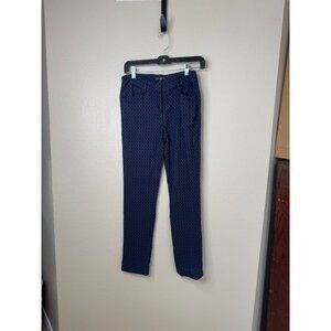 Mario Serrani Italy Womens Navy Geometric Pattern Womens Pants 4 rayon